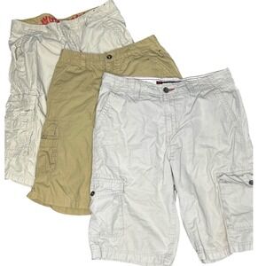 TONY HAWK DKNY UNIONBAY Mens Cargo Shorts BUNDLE of 3‎  Size 31 16 30 Tan Khaki